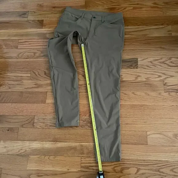 Lululemon ABC Slim-Fit 5 Pocket Mens Pants W34xL31.5 Warpstreme Artifact Brown - Picture 10 of 11